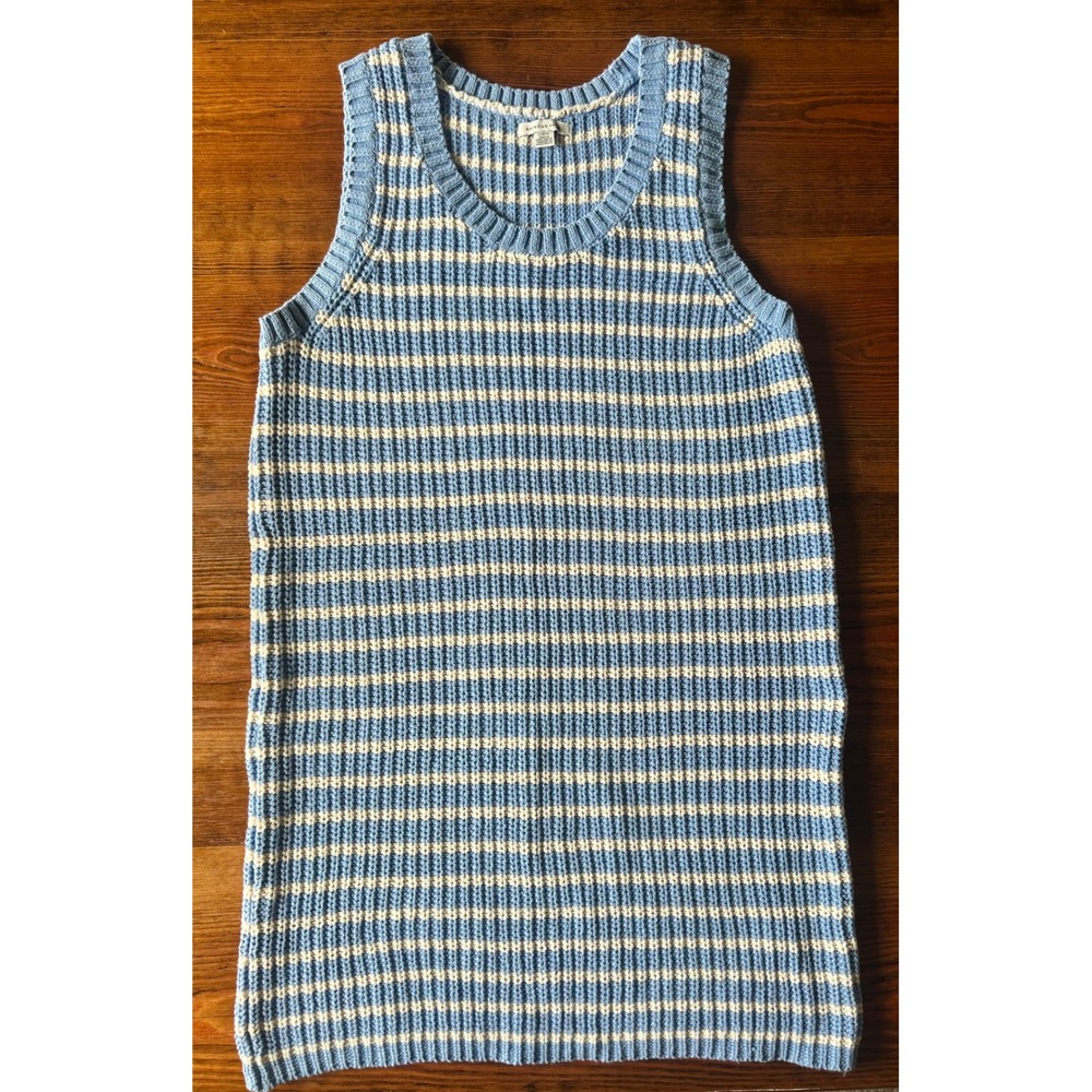 American Eagle Blue Stripe Chunky Knit Tank Dress Large